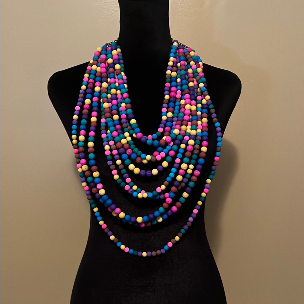 Sassy Jones Vibrant Multicolor Beaded Necklace